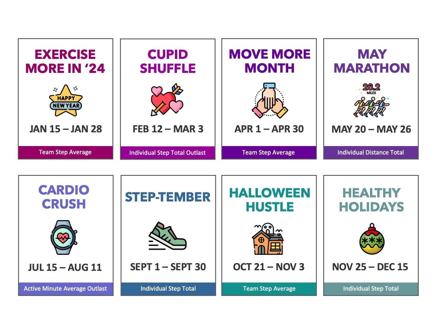 2024 challenge calendar overview